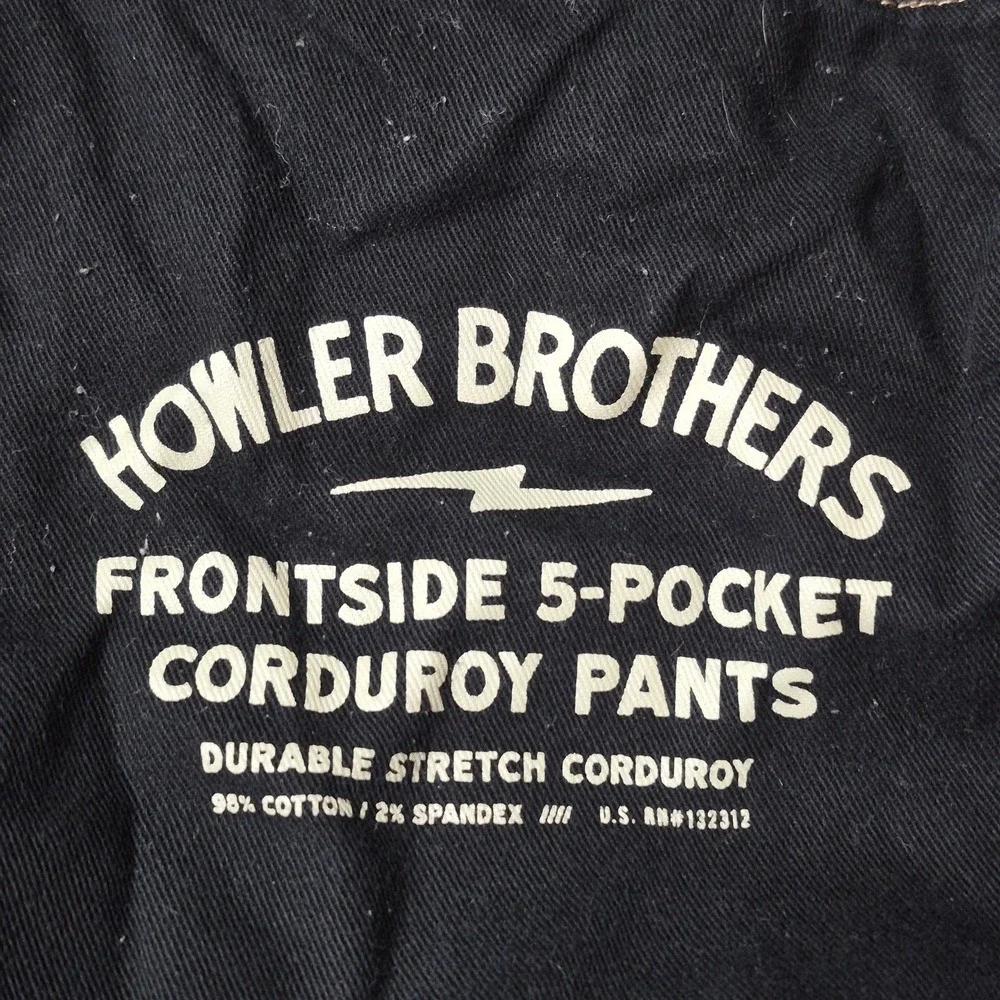 Howler Brothers Men's 40x32‎ Frontside 5 Pocket Stretch Corduroy Khaki Pants